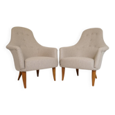Fauteuils lounge Big Adam design milieu du siècle NK, Suède, années 1950