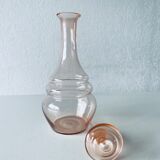 Pink glass decanter