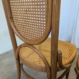 Set of 4 Vintage Bentwood Cane Dining Chair, Thonet Style, 1970s Yugoslavia