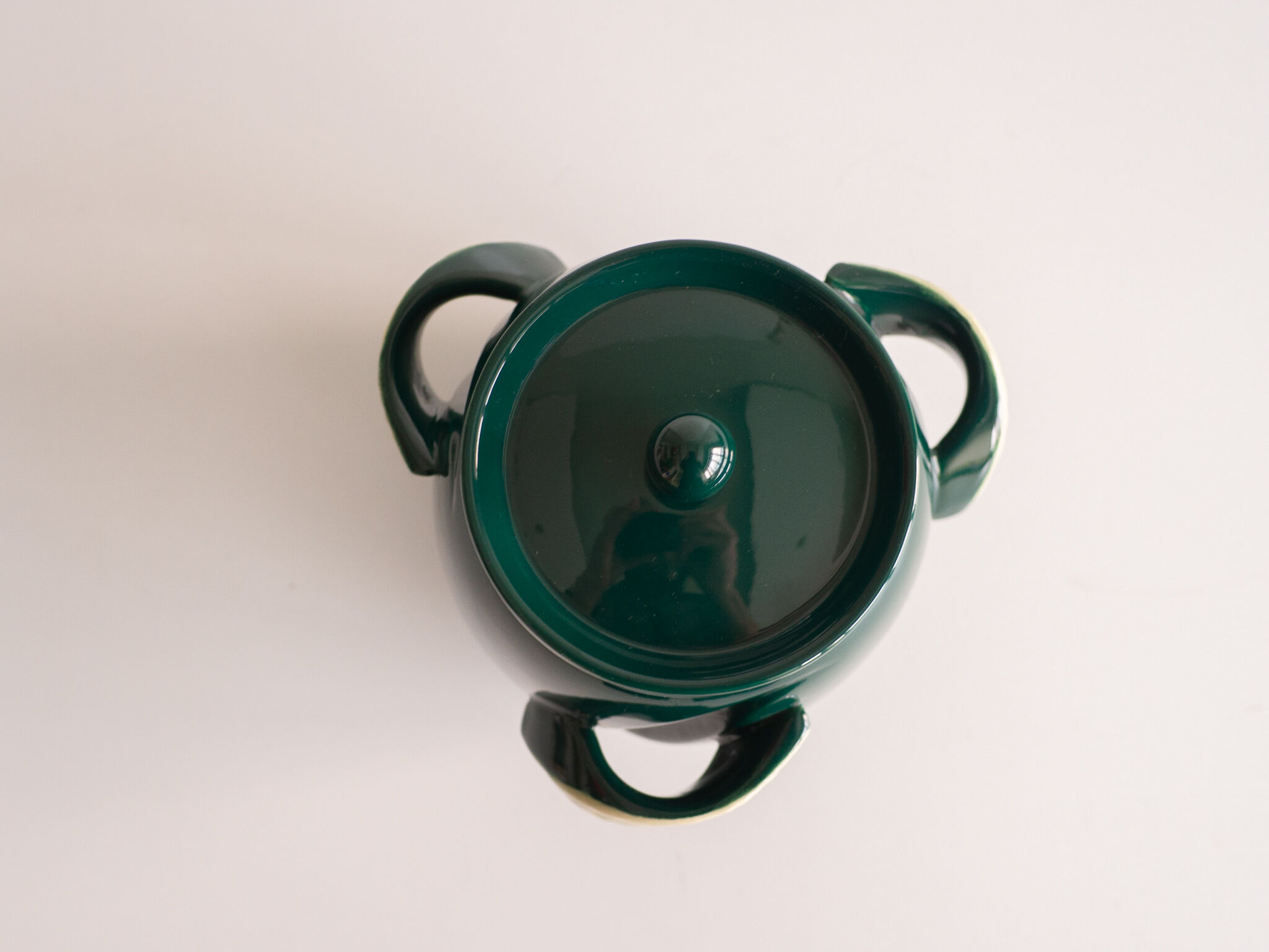 Green ceramic pot