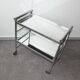 Chariot de bar aluminium 2 plateaux miroir 60's.