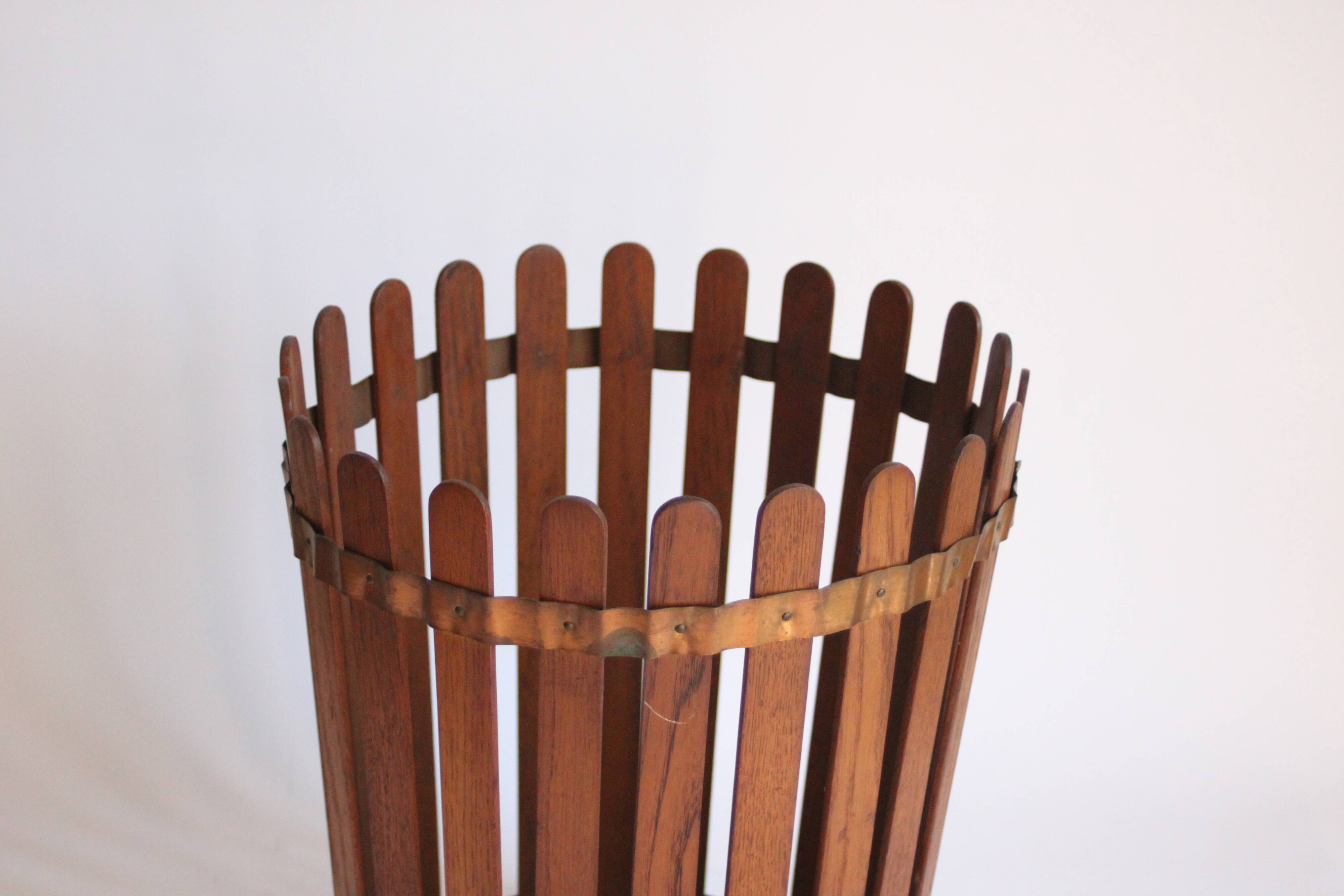 Mid century modern wooden paper bin, 1950s