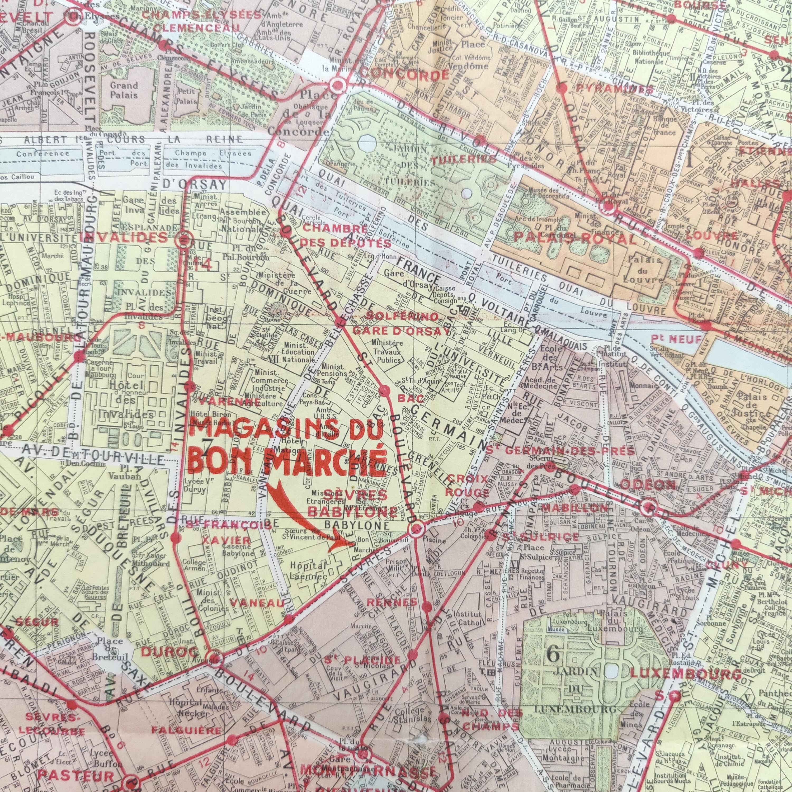 Carte vintage Paris et ses quartiers 1970