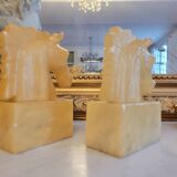 Pair of alabaster horse bookends