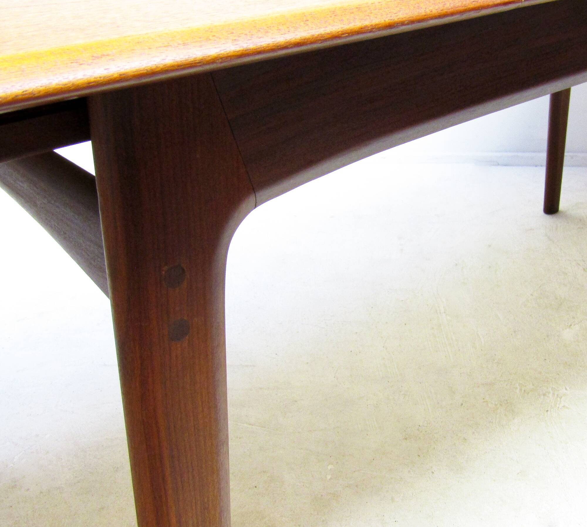 Narrow 1960s Danish Extending Table In Teak By Arne Hovmand Olsen