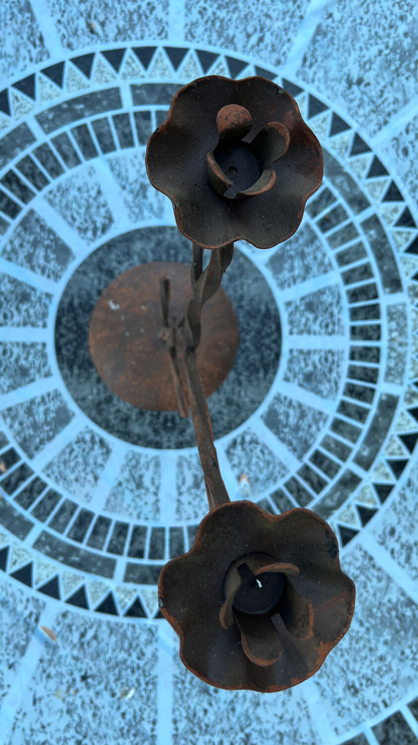 Wrought iron candle holder