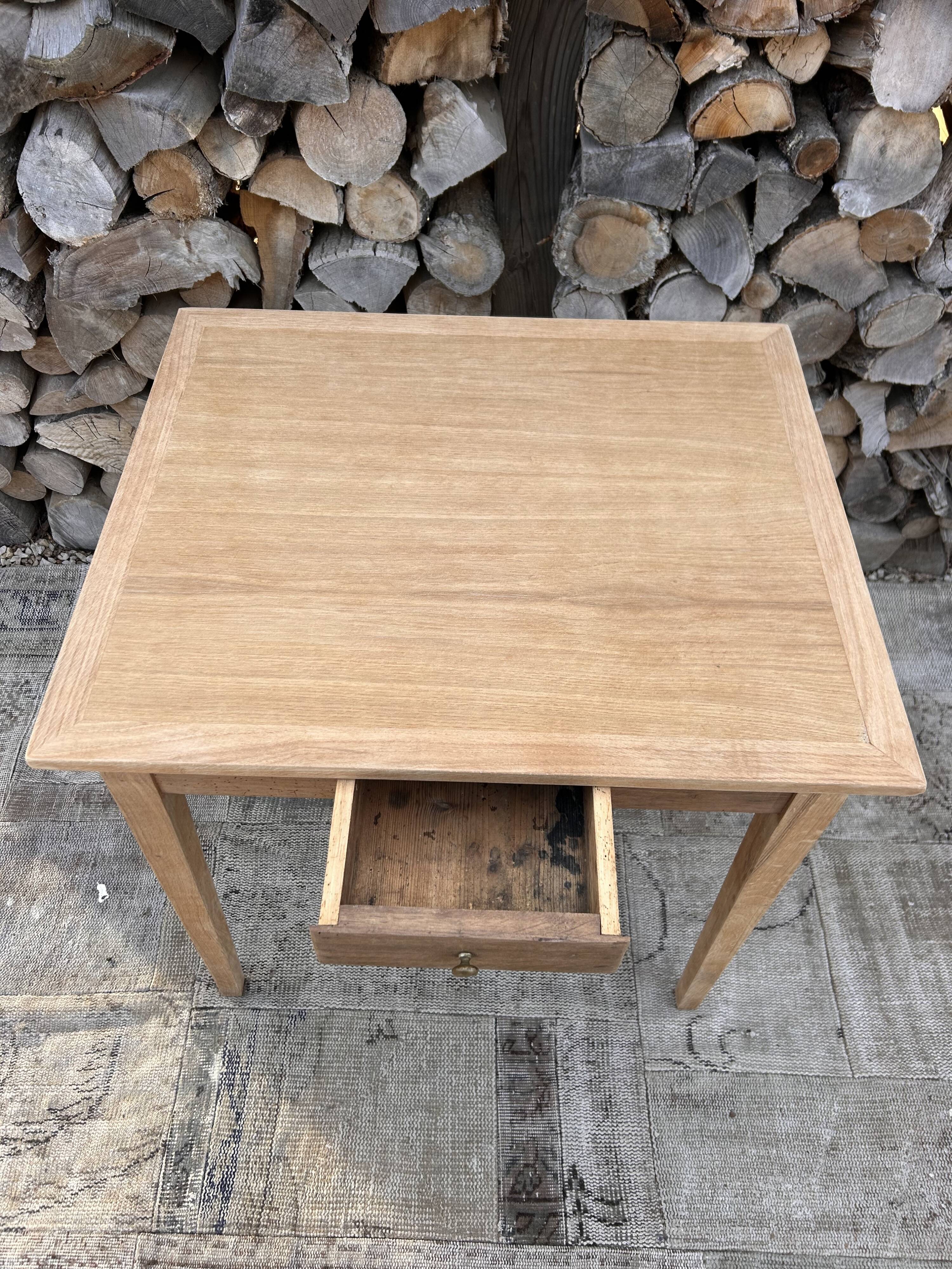 Renovated wooden farmhouse table