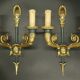 Pair of large Restoration style wall sconces from Lucien GAU - bronze