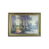 Forest Landscape, 20th Century, Oil on Canvas, Framed