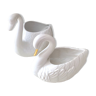 Lot de deux pots de fleur vintage cygne