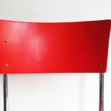 Bright Red 1950's Modernist cantilevered Chair