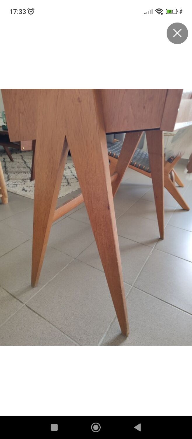 Vintage console desk with compass legs