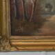 Old signed landscape painting under wood.