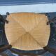 Pair of blackened wood armchairs