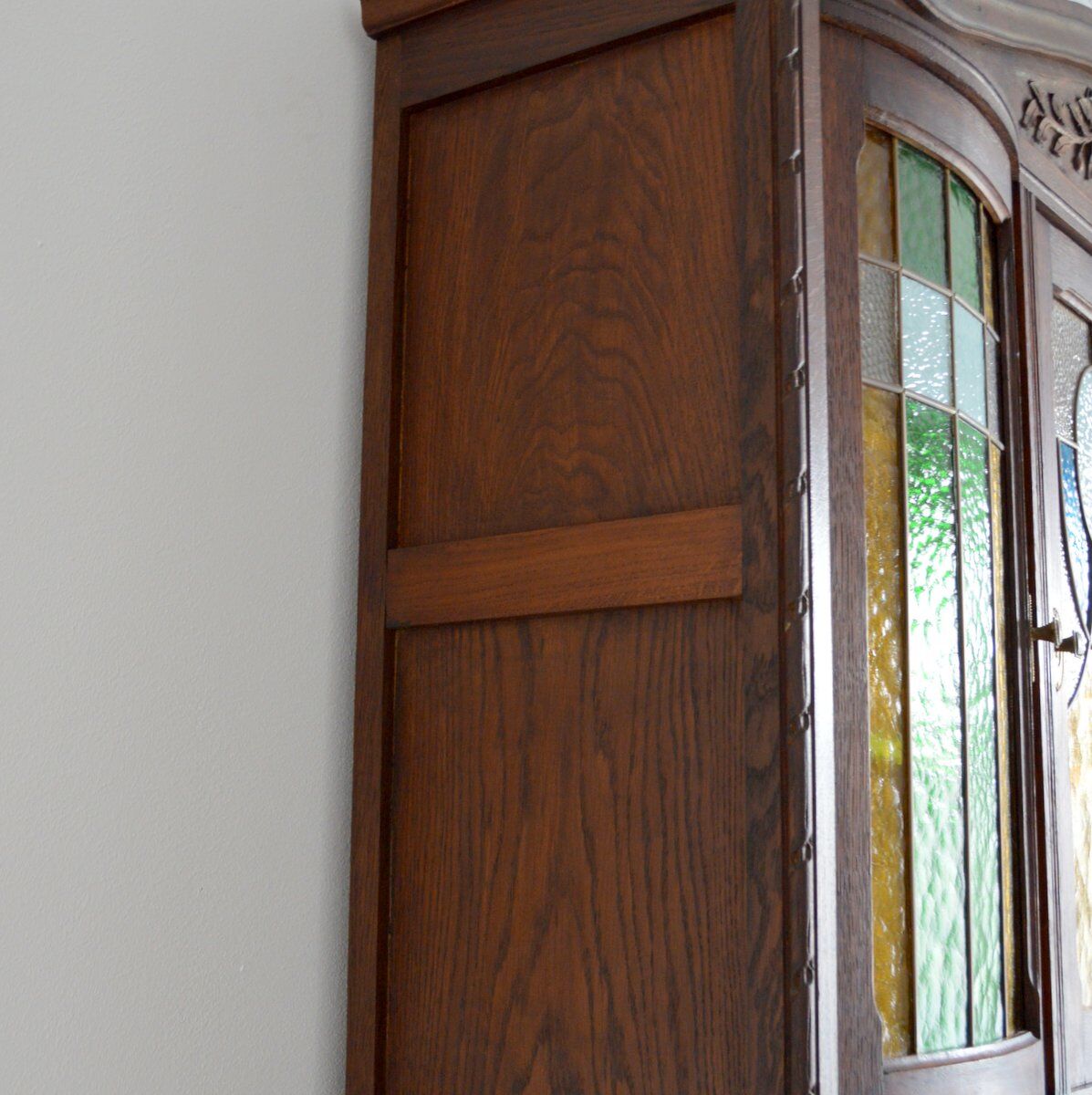 China buffet stained glass Art Nouveau 1900 vintage