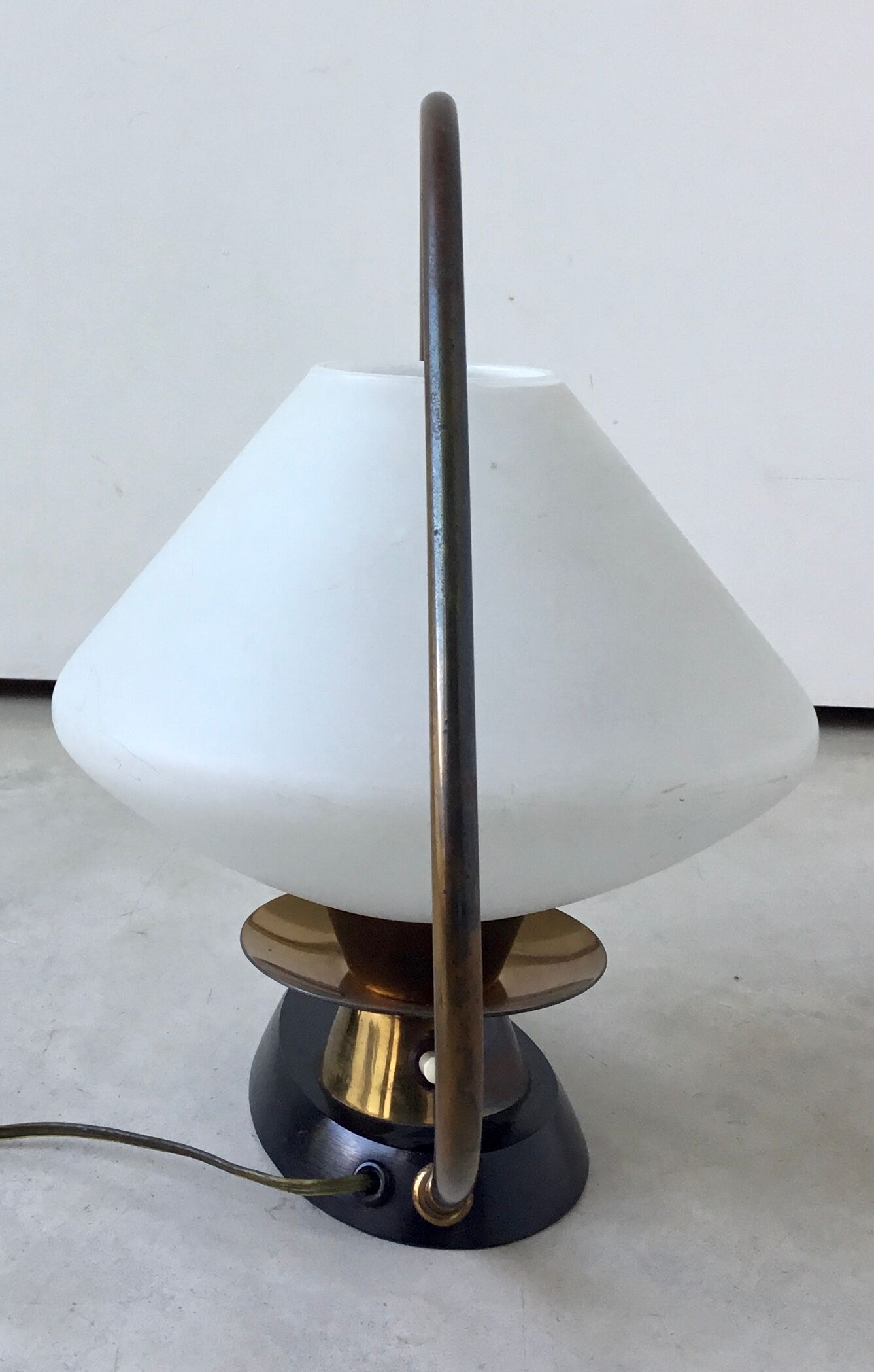 1950s opaline table lamp