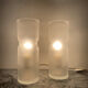 Pair of vintage lamps in frosted glass