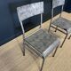 Paire de chaises indus métal gris