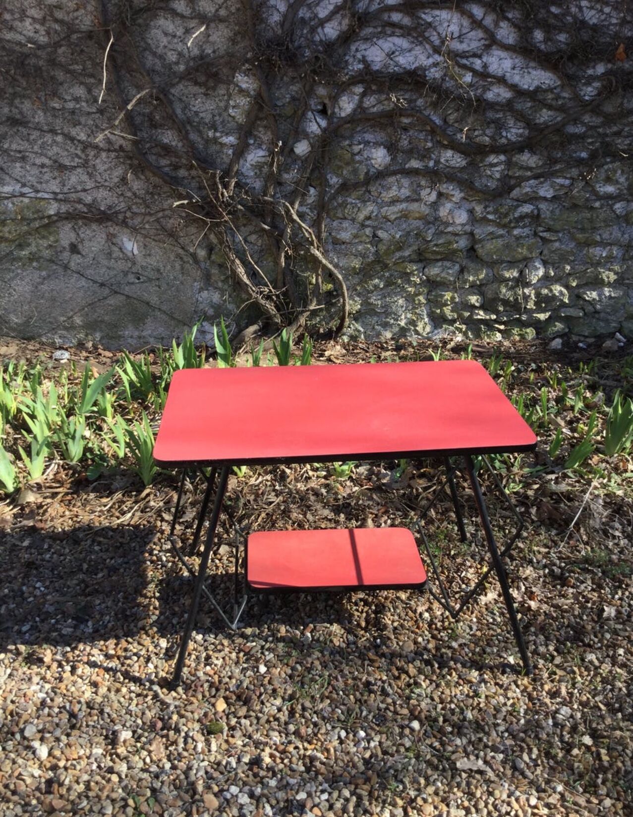 Red vintage coffee table