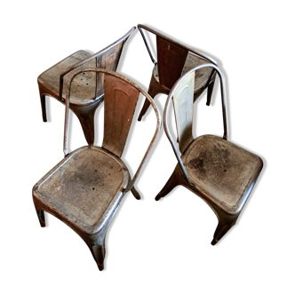 Set of 4 chairs Tolix A Xavier Pauchard 1930