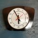 Vintage formica clock silent trapeze wall pendulum "Diehl black white"