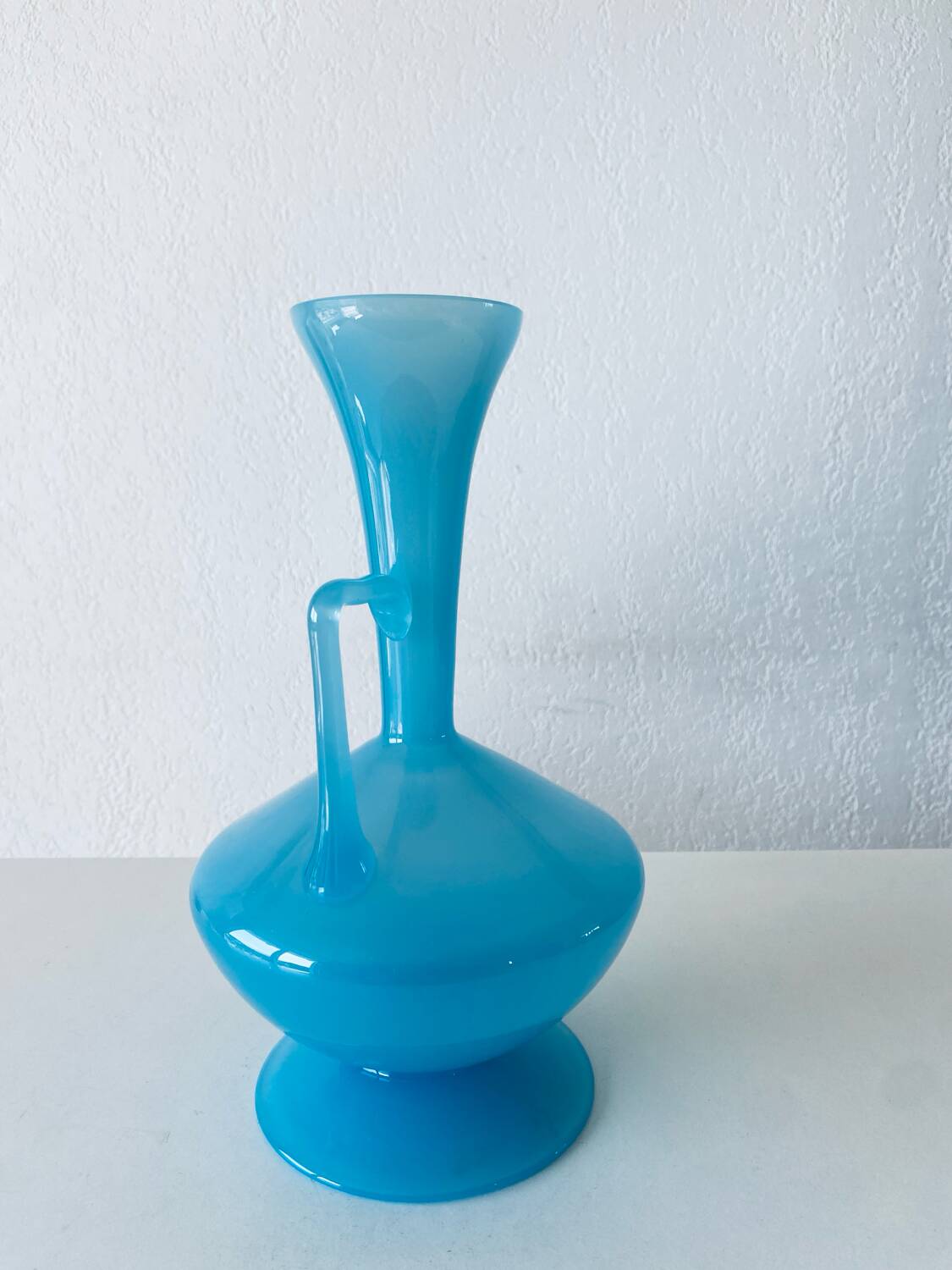 Blue opaline carafe