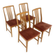 Set of 4 Scandinavian walnut chairs, Sweden, 1960