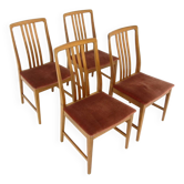 Set de 4 chaises scandinave en noyer, Suède, 1960