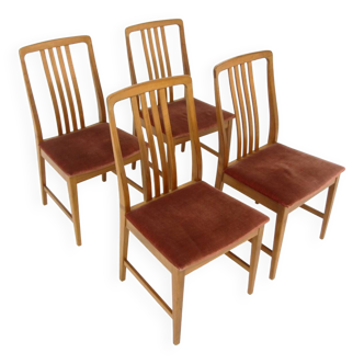 Set of 4 Scandinavian walnut chairs, Sweden, 1960