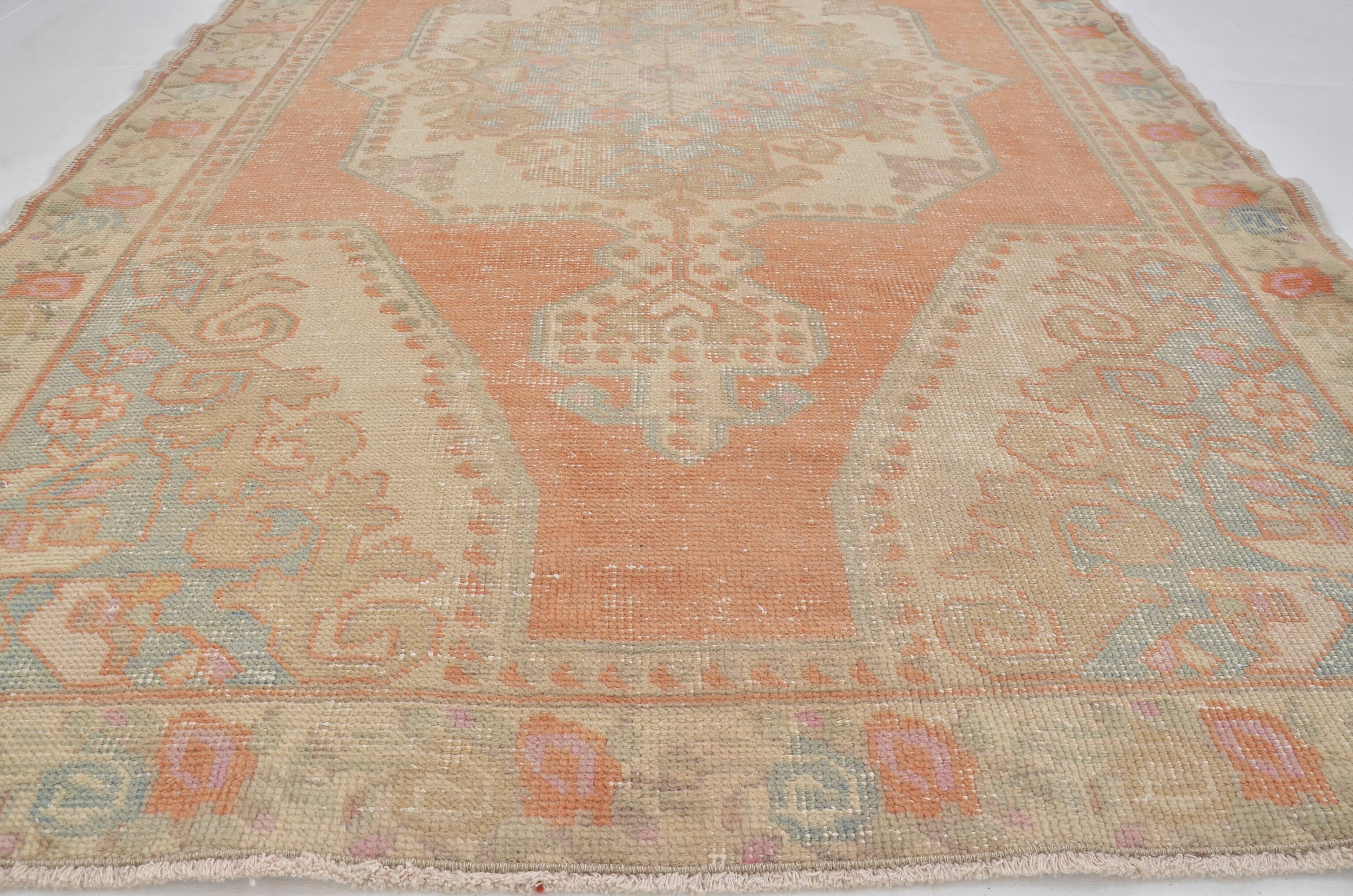 Tapis anatolien orange et beige sku 2434
