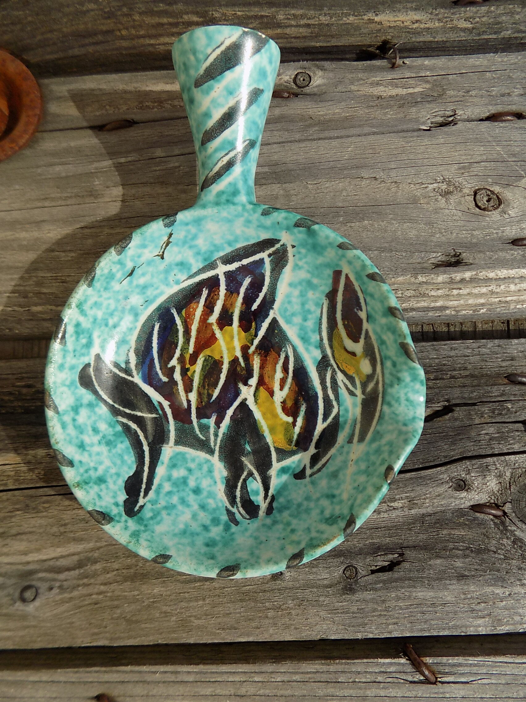 Vallauris fondue pot signed Borty, 1960s