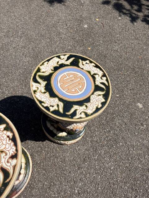 Pair of elephant statues / plant stands for garden / vintage