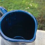 Blue ceramic pitcher