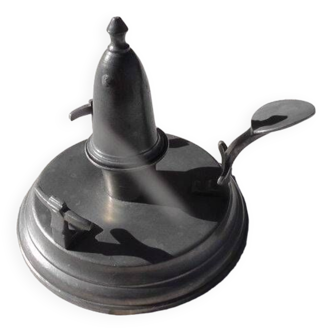 Pewter cellar rat candle holder