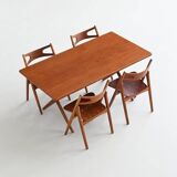 Hans Wegner's AT 303 cross-legged dining table, Andreas Tuck, Denmark, 1950