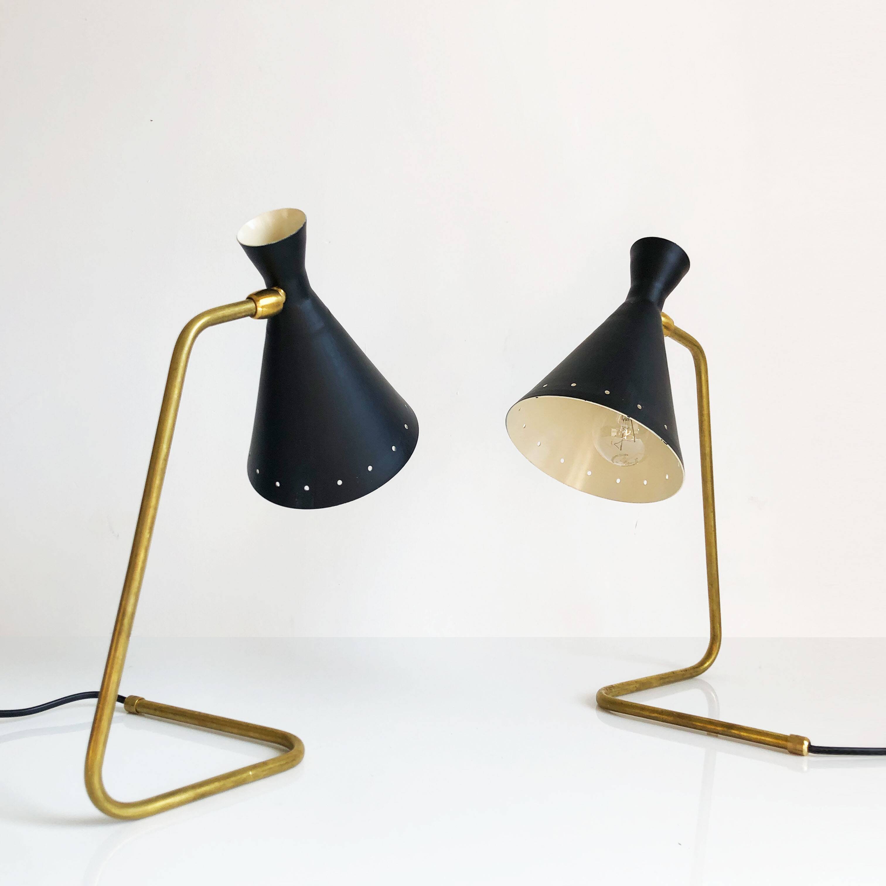 Pair of Italian “cocotte” lamps. 50s design