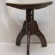 Piano stool bench old wooden tripod foot mustard velvet top