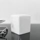 Vintage salt and pepper set – White ceramic and chrome metal