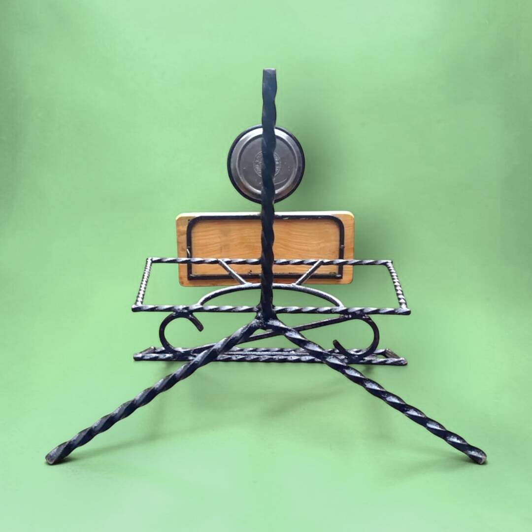 Vintage multifunctional wrought iron magazine rack