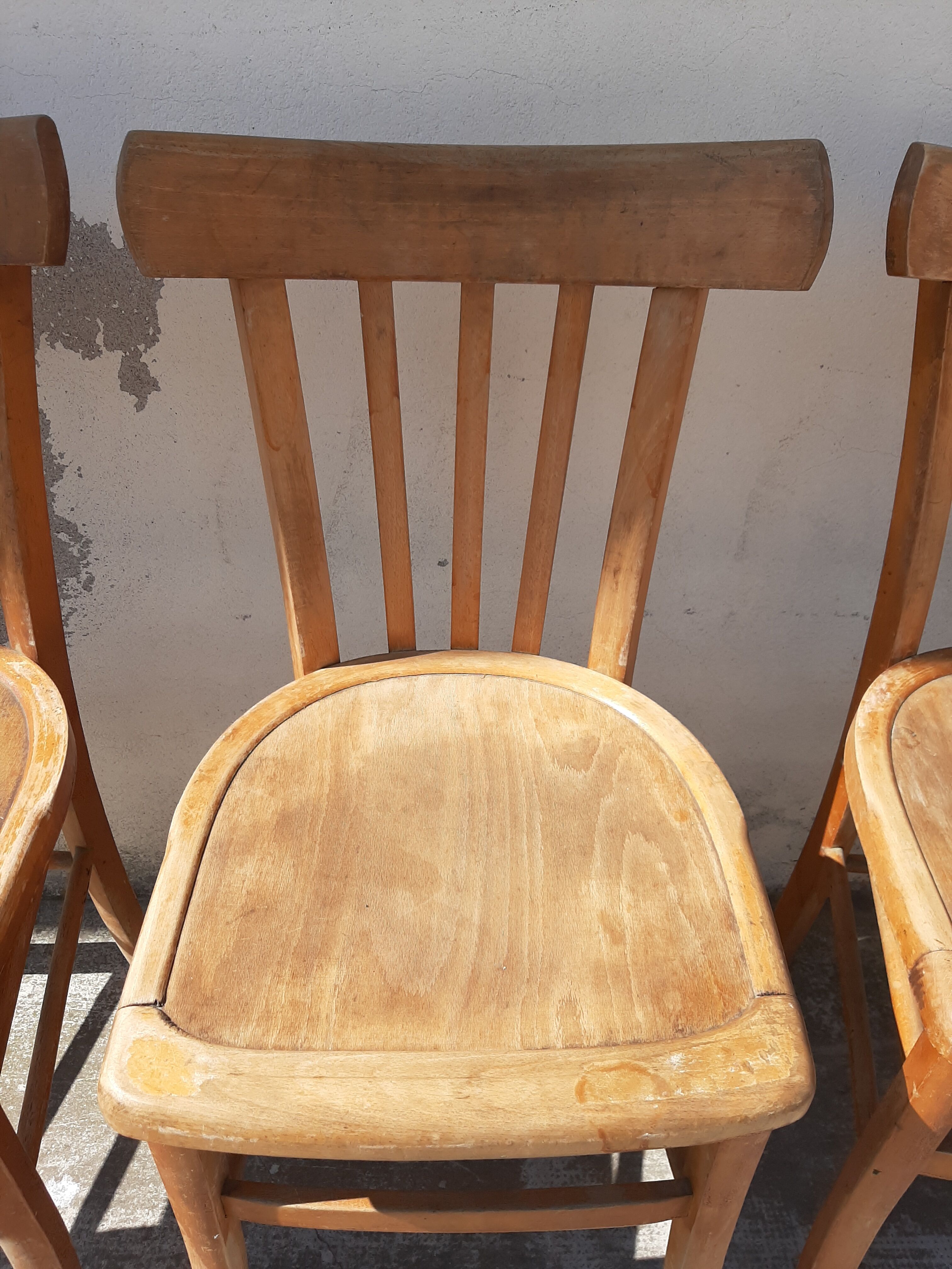 4 old bistro chairs