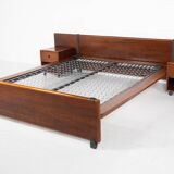 Mid-Century Modern Bed with Nightstands by Fabio Lenci for Bernini, Italy, 1970s