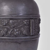 Black ceramic vegetable pattern lamp, 1930s.