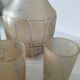 Frosted glass carafe and 6 stemmed glasses set