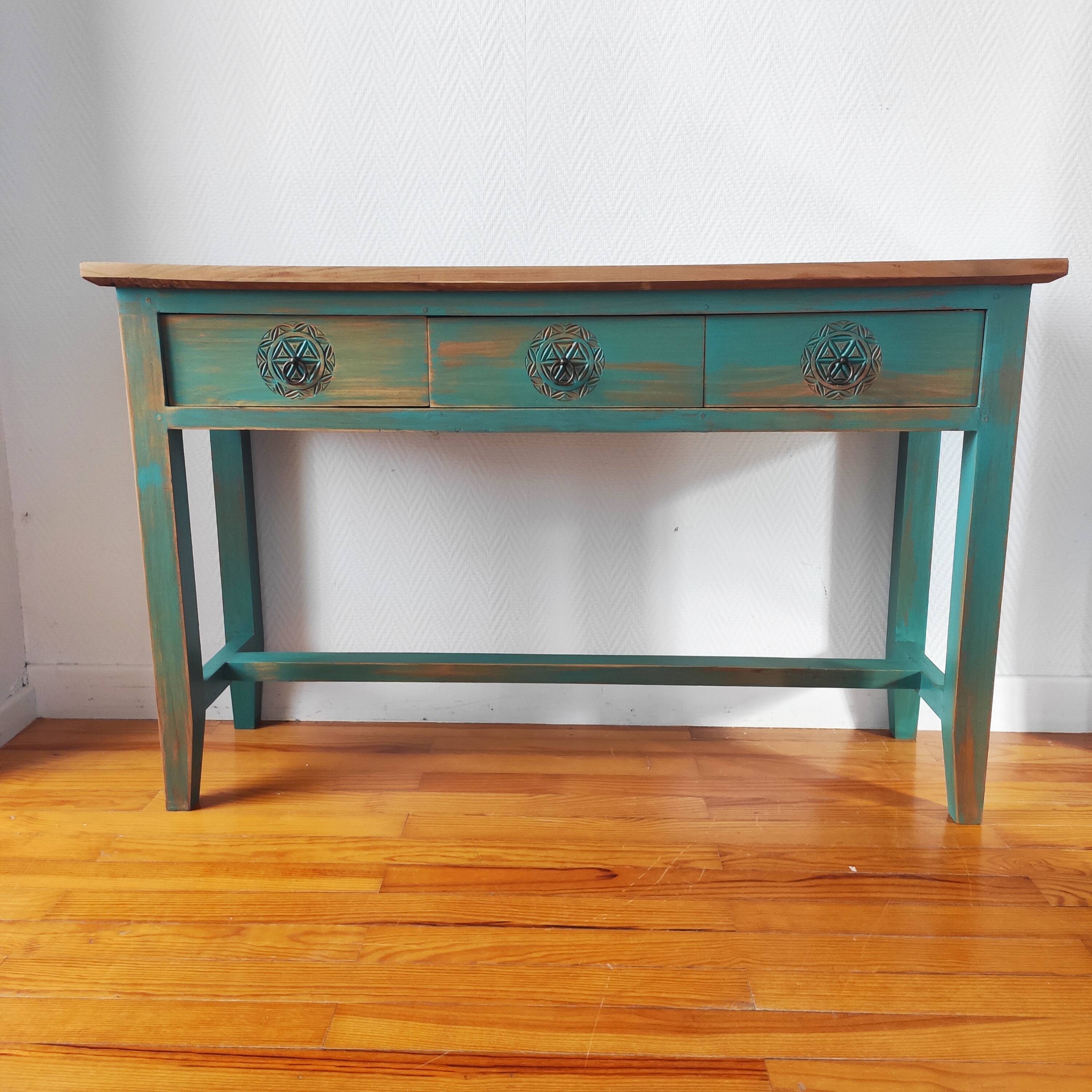 Patinated Balinese console
