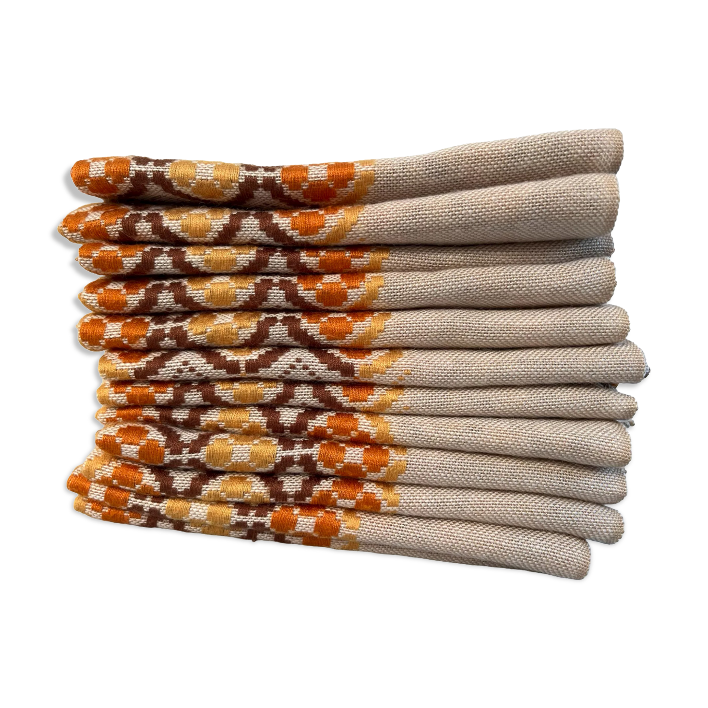Set of 11 napkins motifs from the seventies 70s