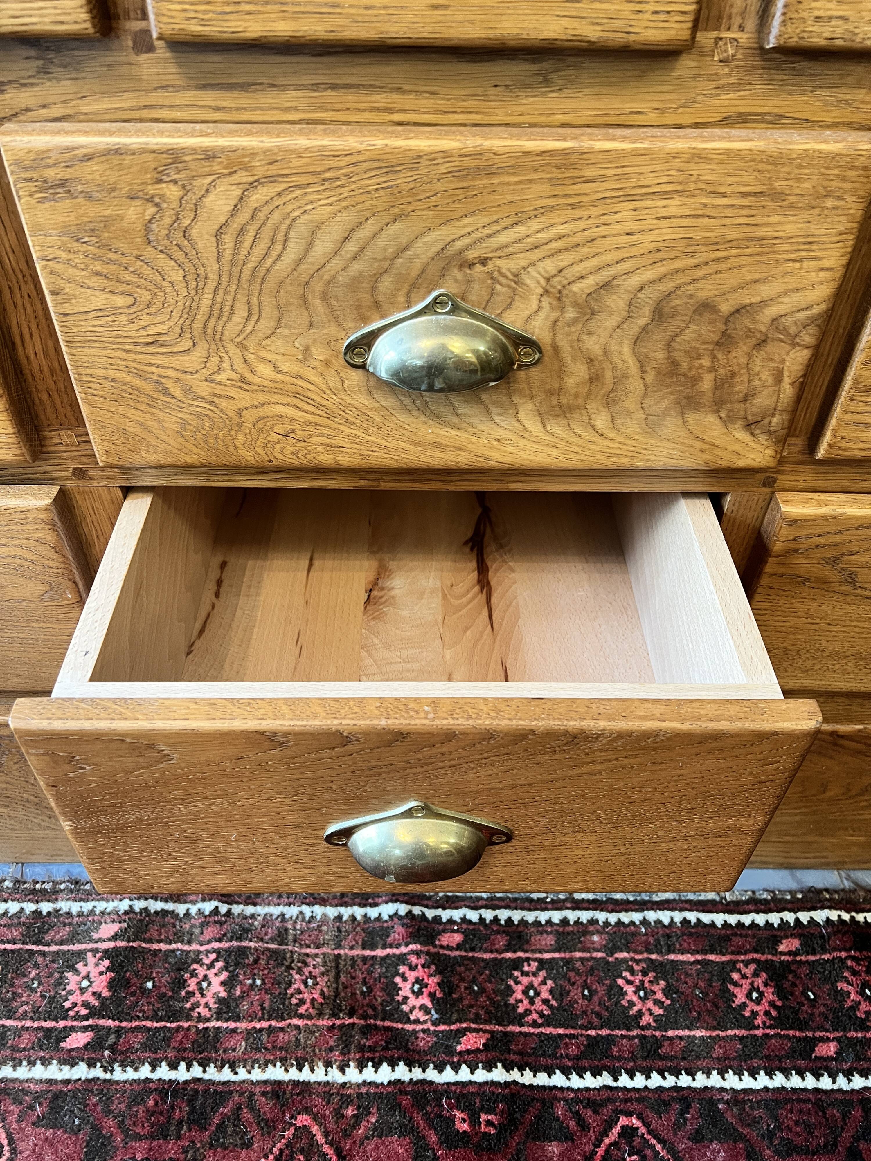 16 drawer counter in solid oak