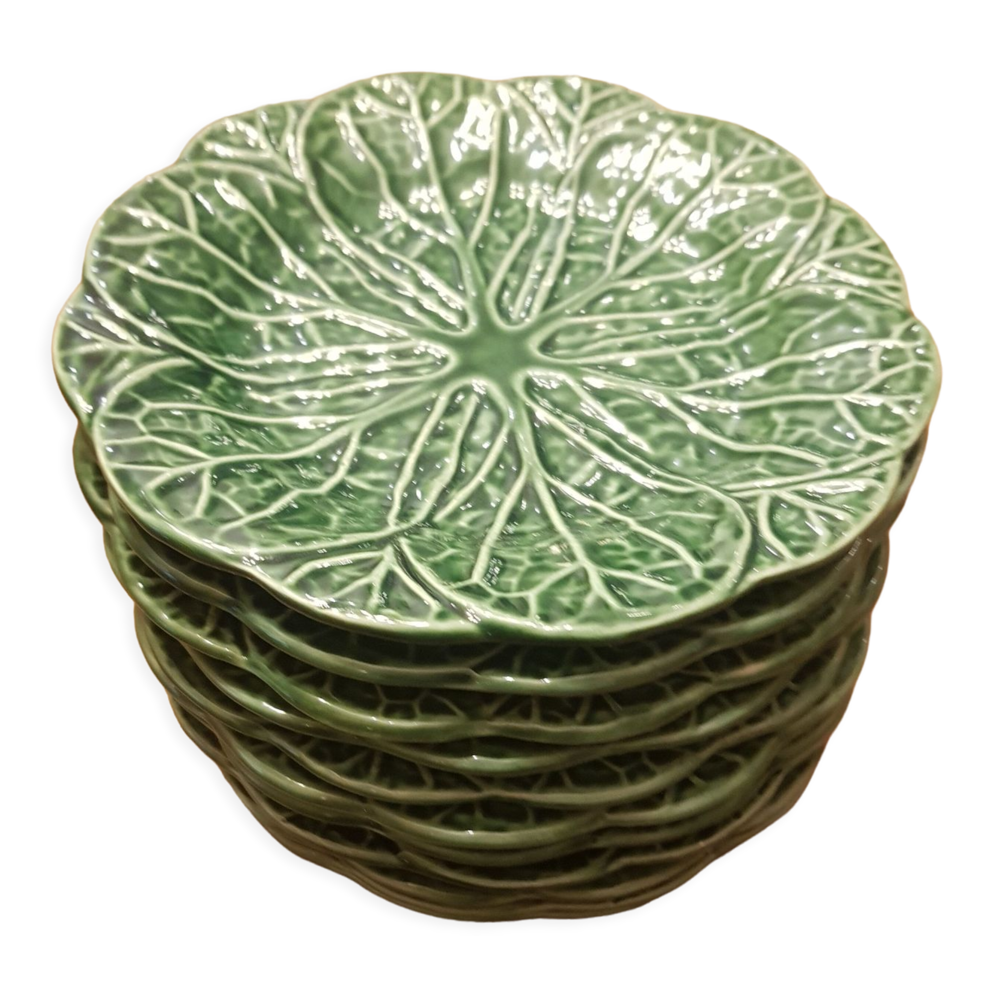 Faience plates "cabbage" dessert diameter 17 cm