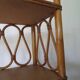 Wooden and rattan bookcase, 1970s-1980s