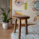 Old farm stool, tripod wooden countryside - vintage