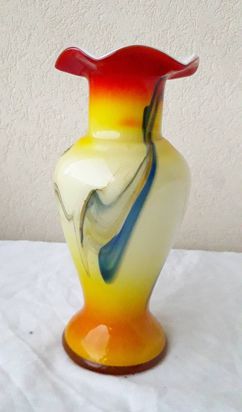 Tony Henri multicoloured glass vase
